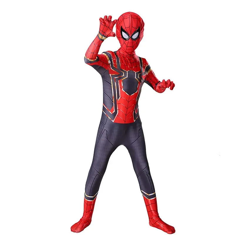 Child Spiderman Costume Peter Parker Bodysuit Halloween Boys Girls Play Movie Fan Cosplay Fantasy Costume - Slobuy