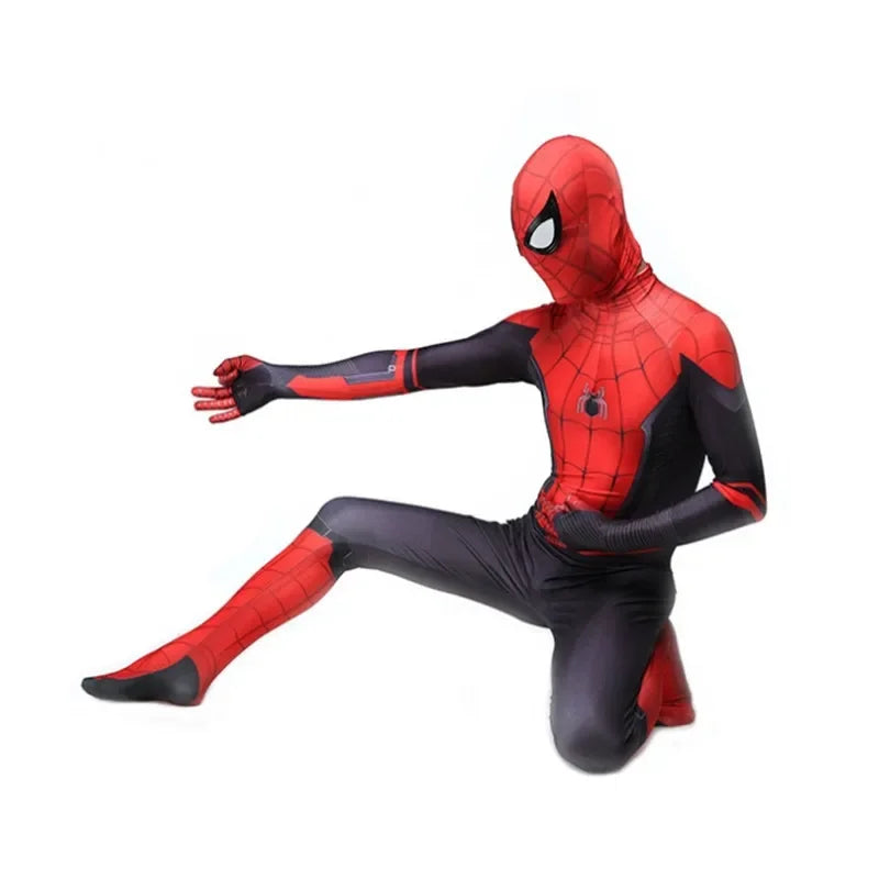 Child Spiderman Costume Peter Parker Bodysuit Halloween Boys Girls Play Movie Fan Cosplay Fantasy Costume - Slobuy