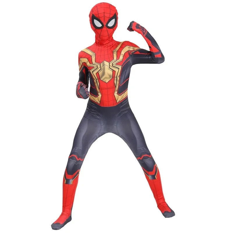 Child Spiderman Costume Peter Parker Bodysuit Halloween Boys Girls Play Movie Fan Cosplay Fantasy Costume - Slobuy