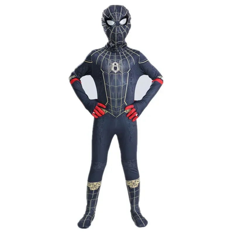 Child Spiderman Costume Peter Parker Bodysuit Halloween Boys Girls Play Movie Fan Cosplay Fantasy Costume - Slobuy