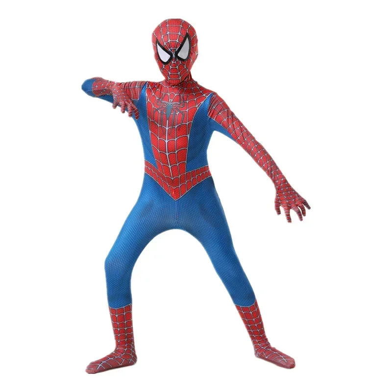 Child Spiderman Costume Peter Parker Bodysuit Halloween Boys Girls Play Movie Fan Cosplay Fantasy Costume - Slobuy