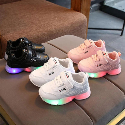 Child Sport Shoes Spring Luminous Fashion Breathable Kids Boys Net Shoes Girls LED Sneakers with Light Running Shoes Zapatillas - Slobuy