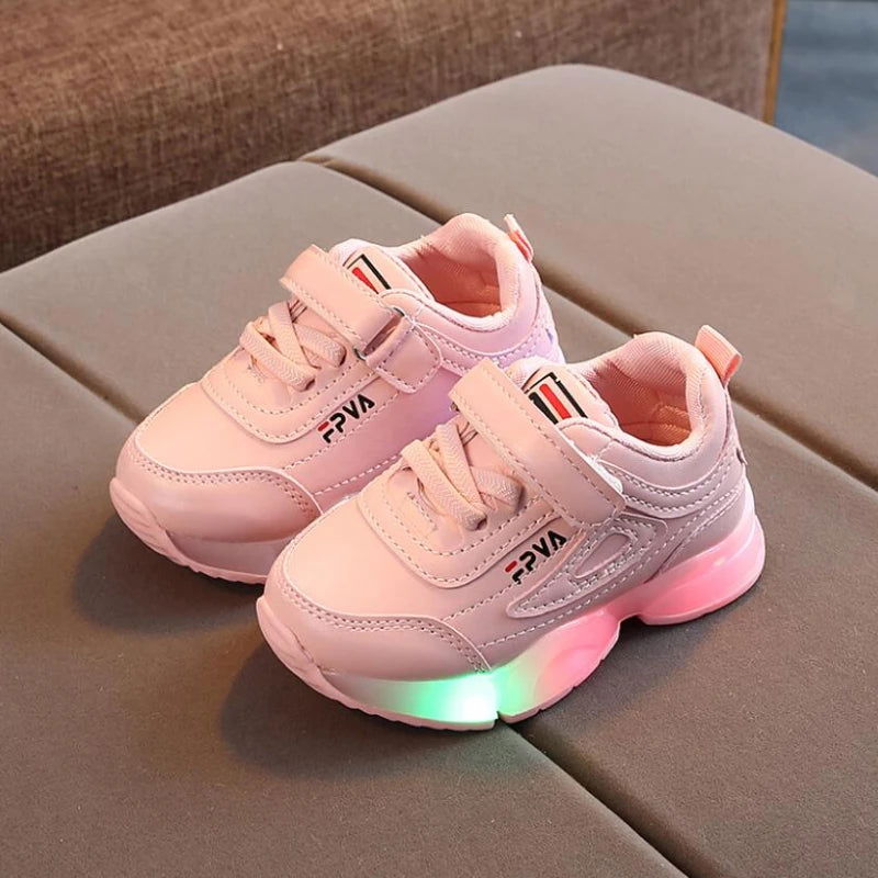Child Sport Shoes Spring Luminous Fashion Breathable Kids Boys Net Shoes Girls LED Sneakers with Light Running Shoes Zapatillas - Slobuy