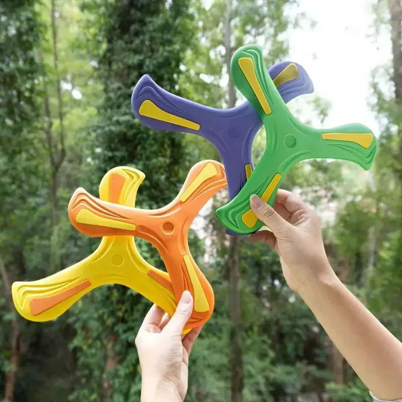 Children Boomerang Soft Three-leaf Cross Adult-kids Interactive Outdoor Toy Early Education Puzzle Decompression Gift - Slobuy