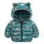 Children Boys Baby Hooded Lightweight Down Jackets Warm Outerwear Autumn Kids Girls Coats Cartoon Dinosaur Print Casual Clothing - Slobuy