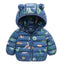 Children Boys Baby Hooded Lightweight Down Jackets Warm Outerwear Autumn Kids Girls Coats Cartoon Dinosaur Print Casual Clothing - Slobuy