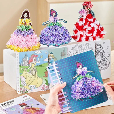 Children DIY Painting Sticker Craft Toys Kids Art Girls Poking Painting Princess Handmade Educational Magical Children Gifts - Slobuy
