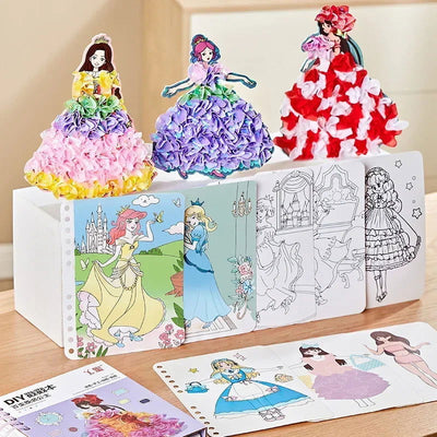 Children DIY Painting Sticker Craft Toys Kids Art Girls Poking Painting Princess Handmade Educational Magical Children Gifts - Slobuy