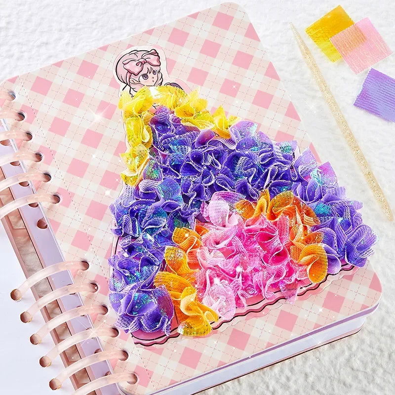 Children DIY Painting Sticker Craft Toys Kids Art Girls Poking Painting Princess Handmade Educational Magical Children Gifts - Slobuy