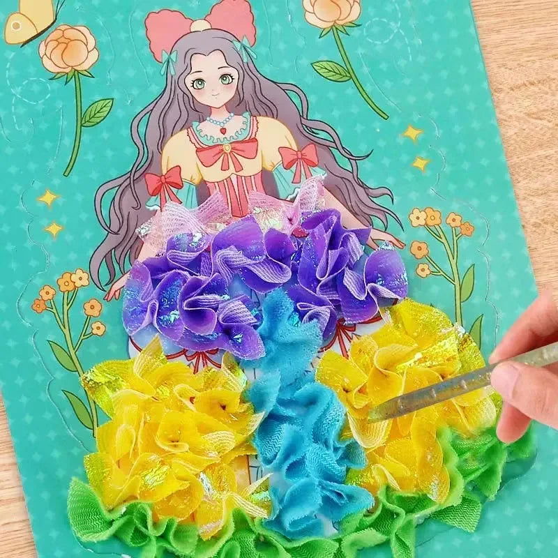 Children DIY Painting Sticker Craft Toys Kids Art Girls Poking Painting Princess Handmade Educational Magical Children Gifts - Slobuy