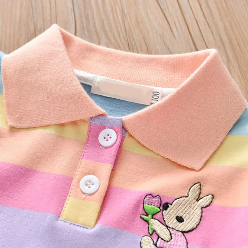 Children Dress Spring Summer Turn-Down Collar Kids Girls Clothes Fashion Toddler Baby Girls Clothing Summer Dress Girl - Slobuy