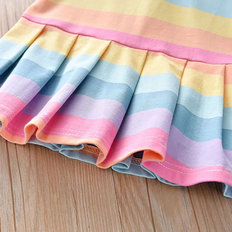 Children Dress Spring Summer Turn-Down Collar Kids Girls Clothes Fashion Toddler Baby Girls Clothing Summer Dress Girl - Slobuy
