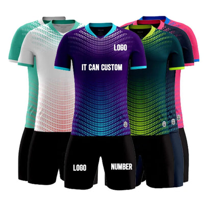 Children Football Jersey Set Men Boy Custom Soccer Uniform Outfit Kids School College Team Club Professional Training Clothes - Slobuy