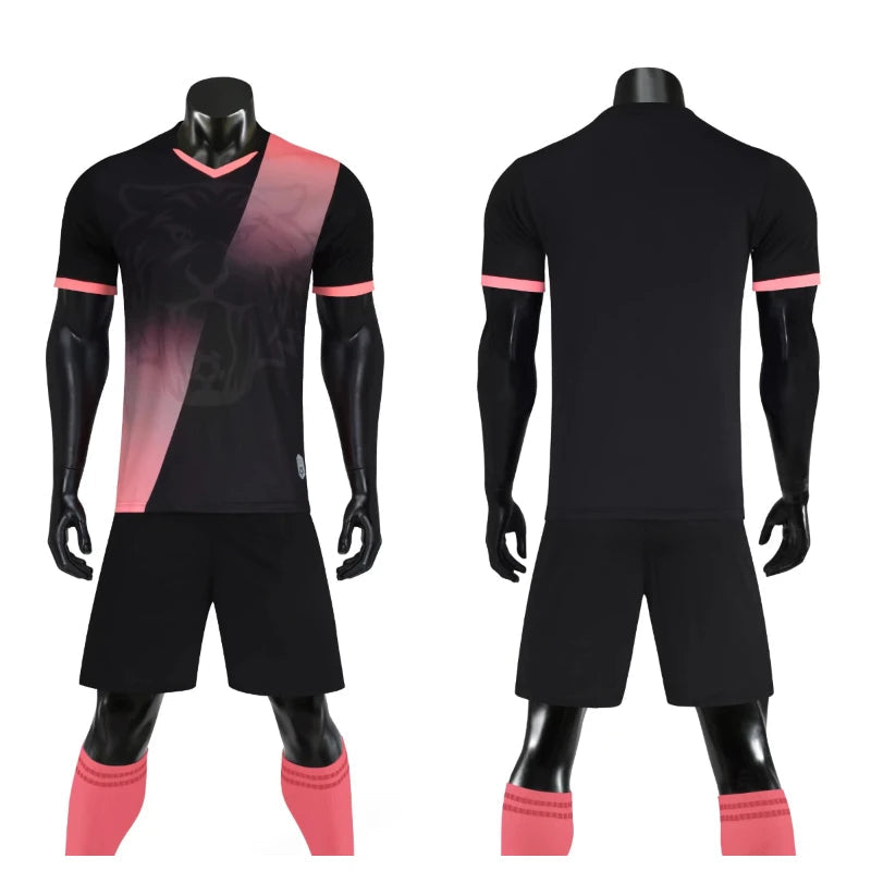 Children Football Jersey Set Men Boy Custom Soccer Uniform Outfit Kids School College Team Club Professional Training Clothes - Slobuy