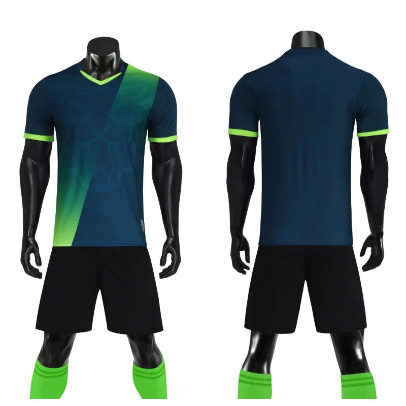 Children Football Jersey Set Men Boy Custom Soccer Uniform Outfit Kids School College Team Club Professional Training Clothes - Slobuy