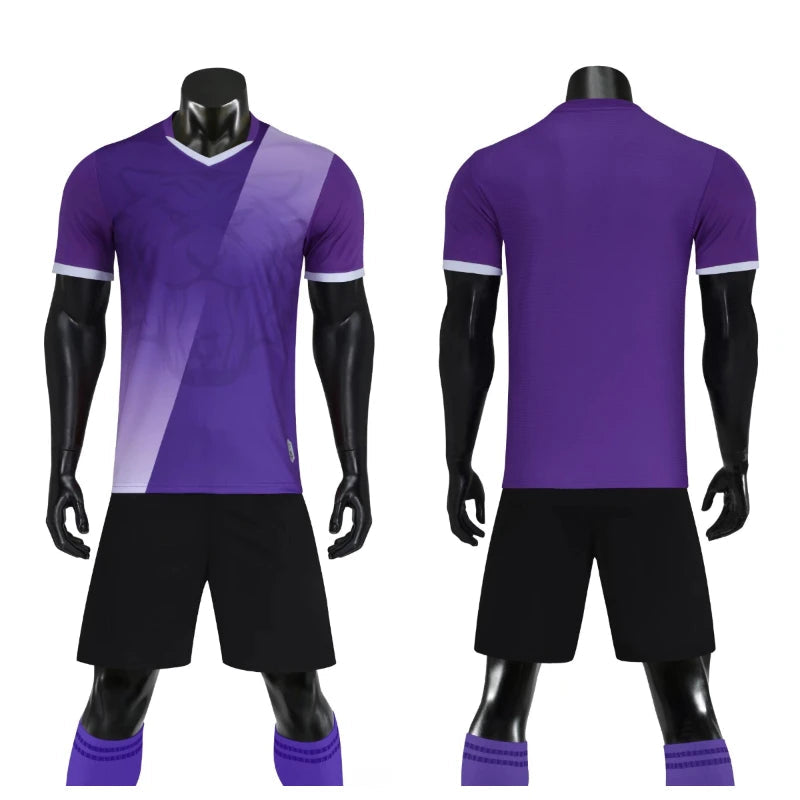Children Football Jersey Set Men Boy Custom Soccer Uniform Outfit Kids School College Team Club Professional Training Clothes - Slobuy