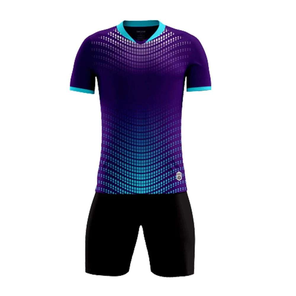 Children Football Jersey Set Men Boy Custom Soccer Uniform Outfit Kids School College Team Club Professional Training Clothes - Slobuy