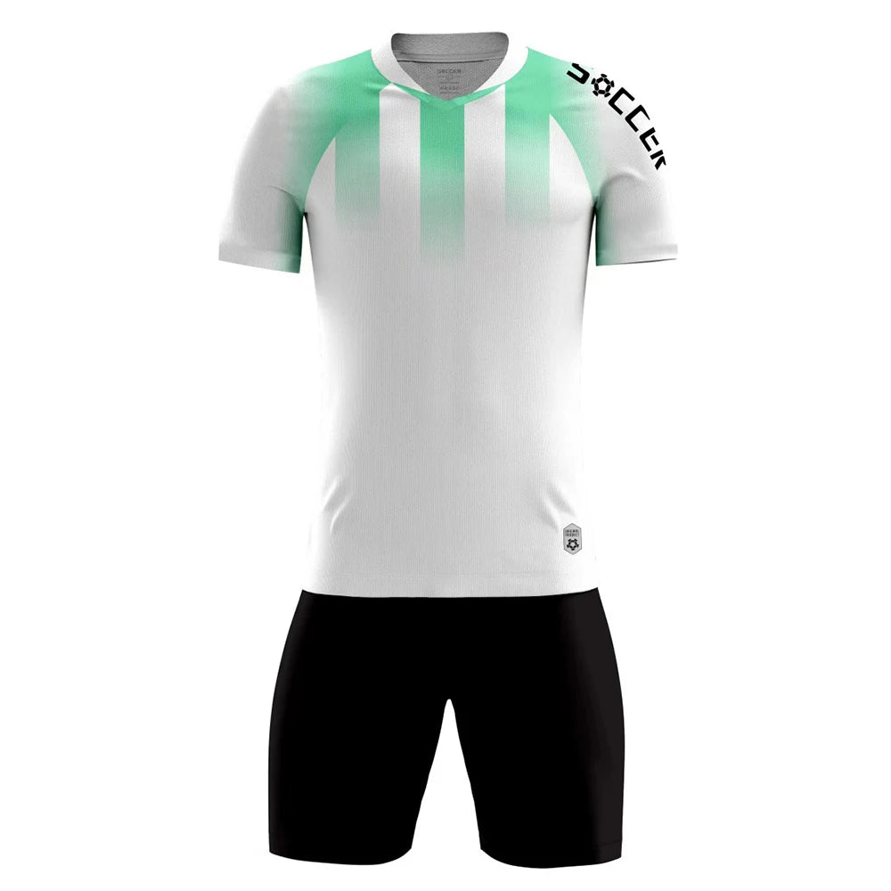 Children Football Jersey Set Men Boy Custom Soccer Uniform Outfit Kids School College Team Club Professional Training Clothes - Slobuy