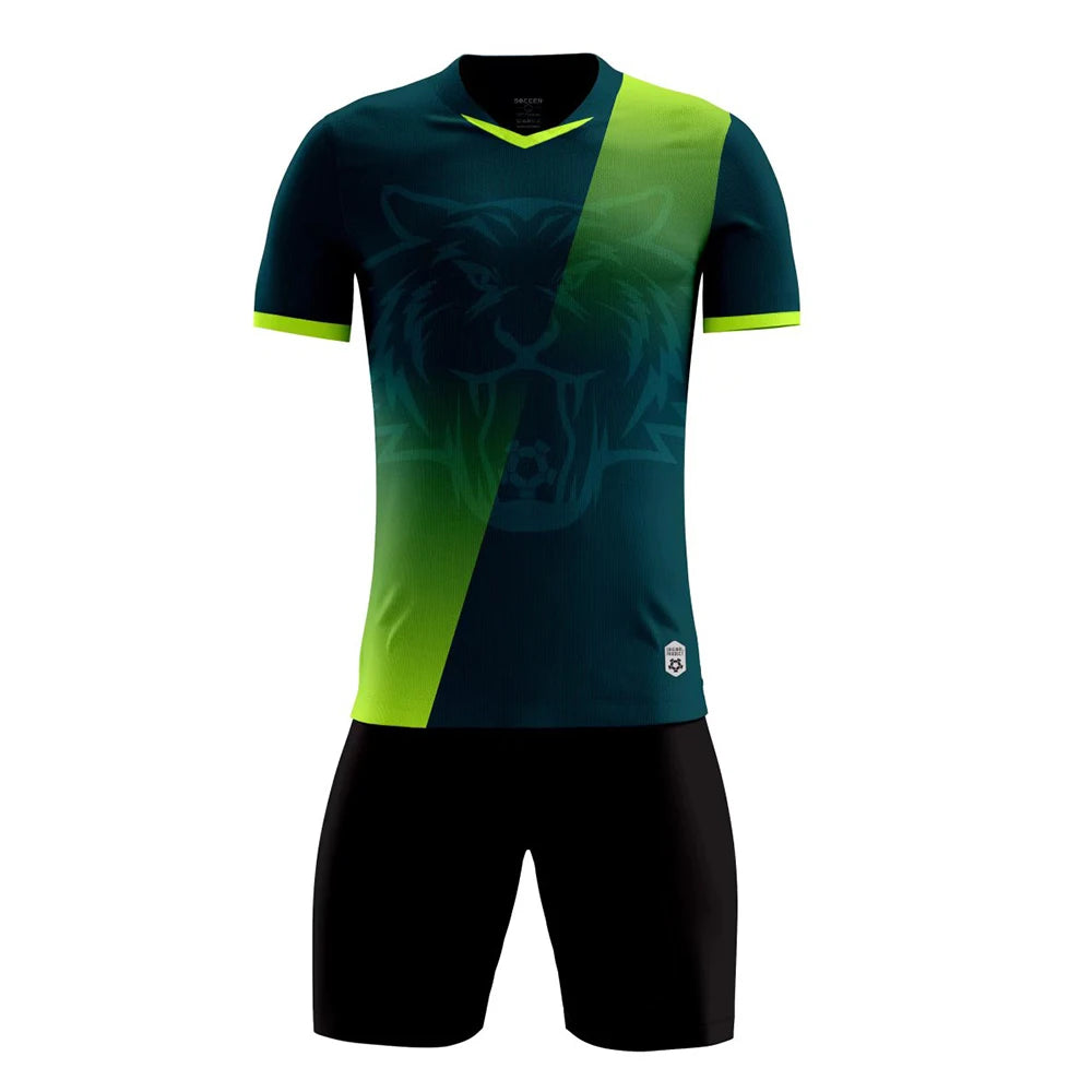 Children Football Jersey Set Men Boy Custom Soccer Uniform Outfit Kids School College Team Club Professional Training Clothes - Slobuy