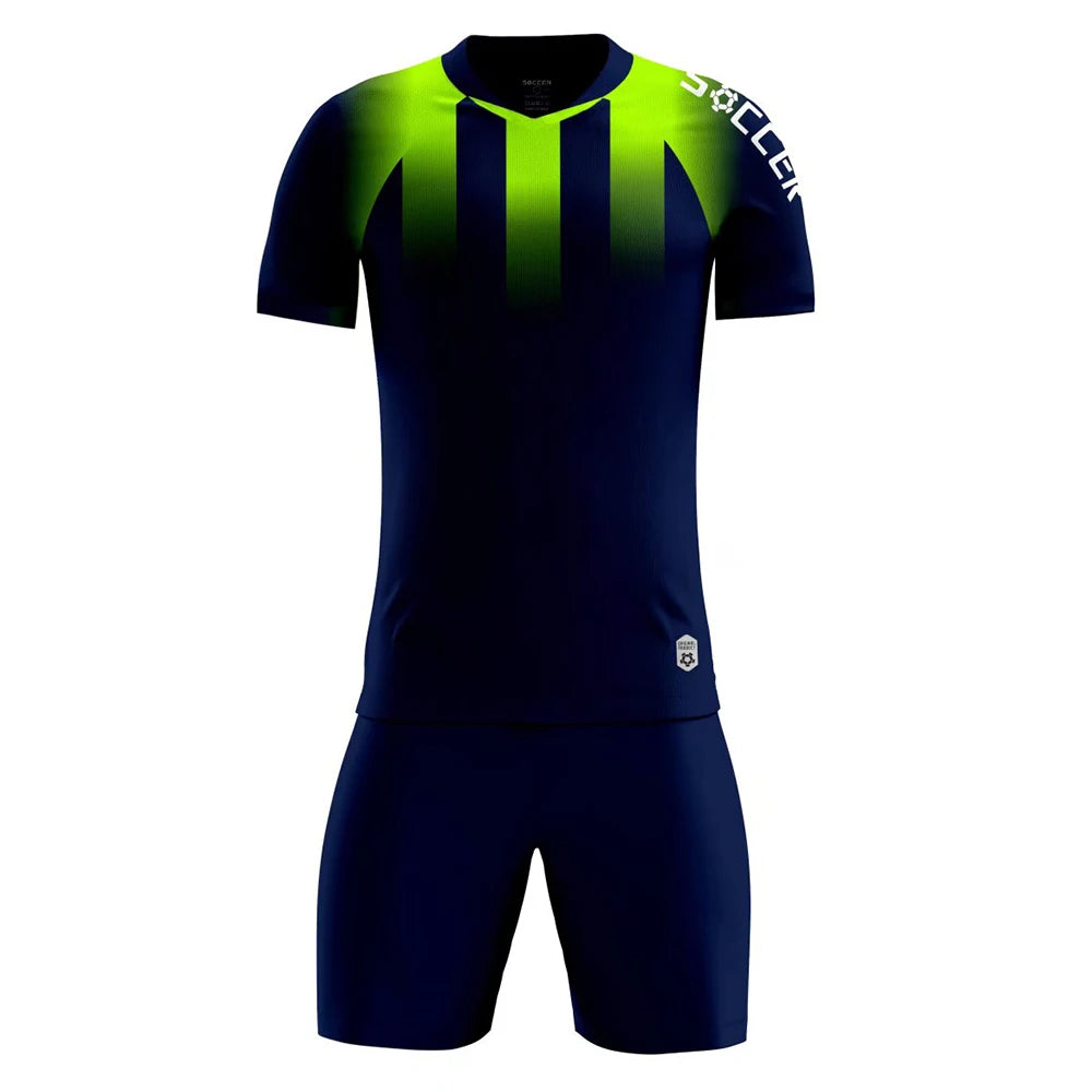 Children Football Jersey Set Men Boy Custom Soccer Uniform Outfit Kids School College Team Club Professional Training Clothes - Slobuy