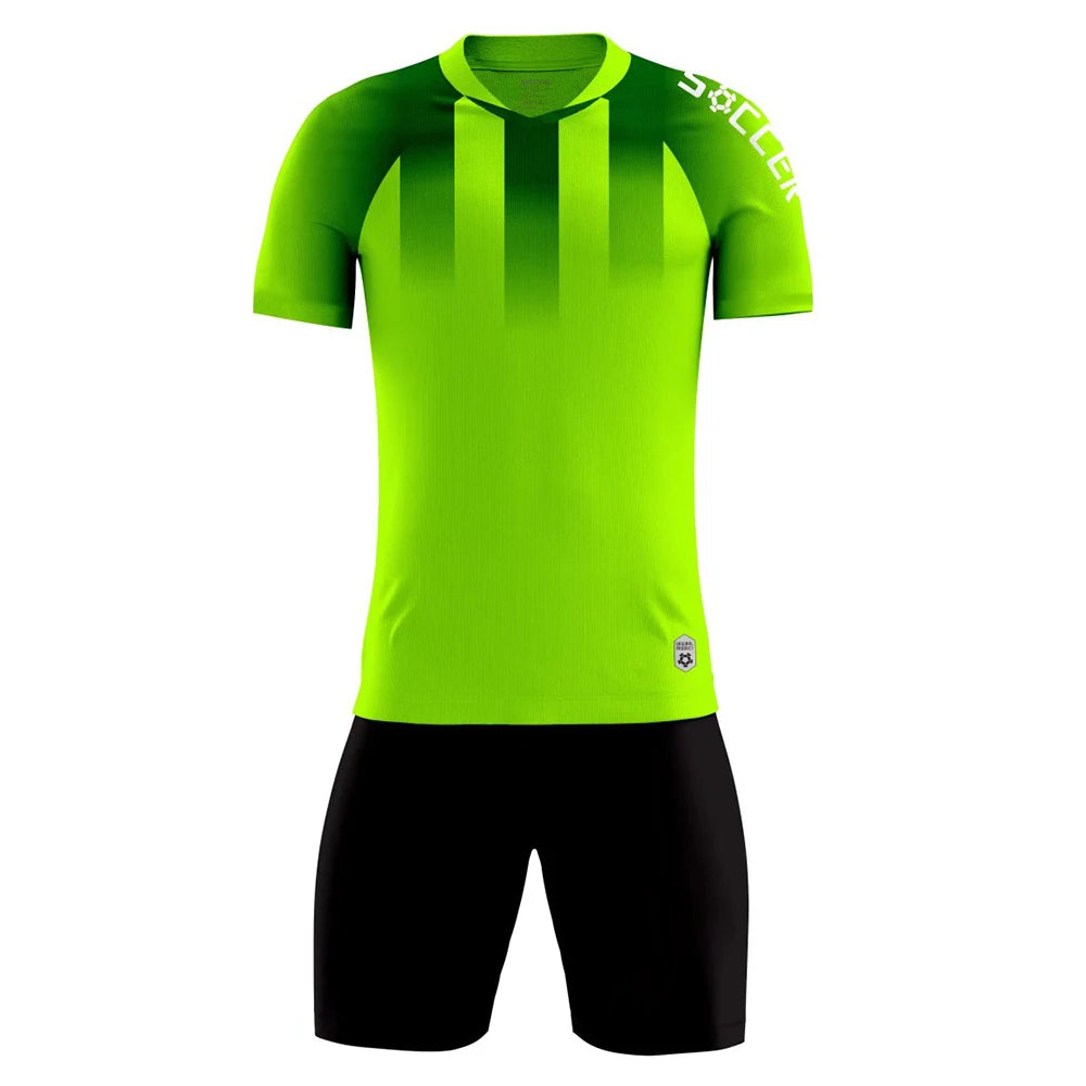 Children Football Jersey Set Men Boy Custom Soccer Uniform Outfit Kids School College Team Club Professional Training Clothes - Slobuy