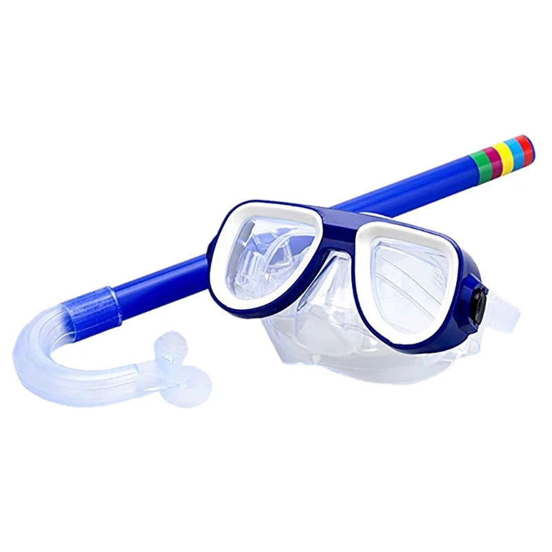 Children Kids Snorkel Set Scuba Snorkeling Mask Swimming Goggles Glasses with Dry Snorkels Tube Equipment Diving Gear - Slobuy