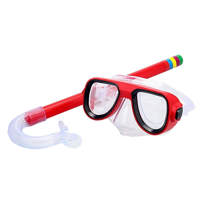 Children Kids Snorkel Set Scuba Snorkeling Mask Swimming Goggles Glasses with Dry Snorkels Tube Equipment Diving Gear - Slobuy
