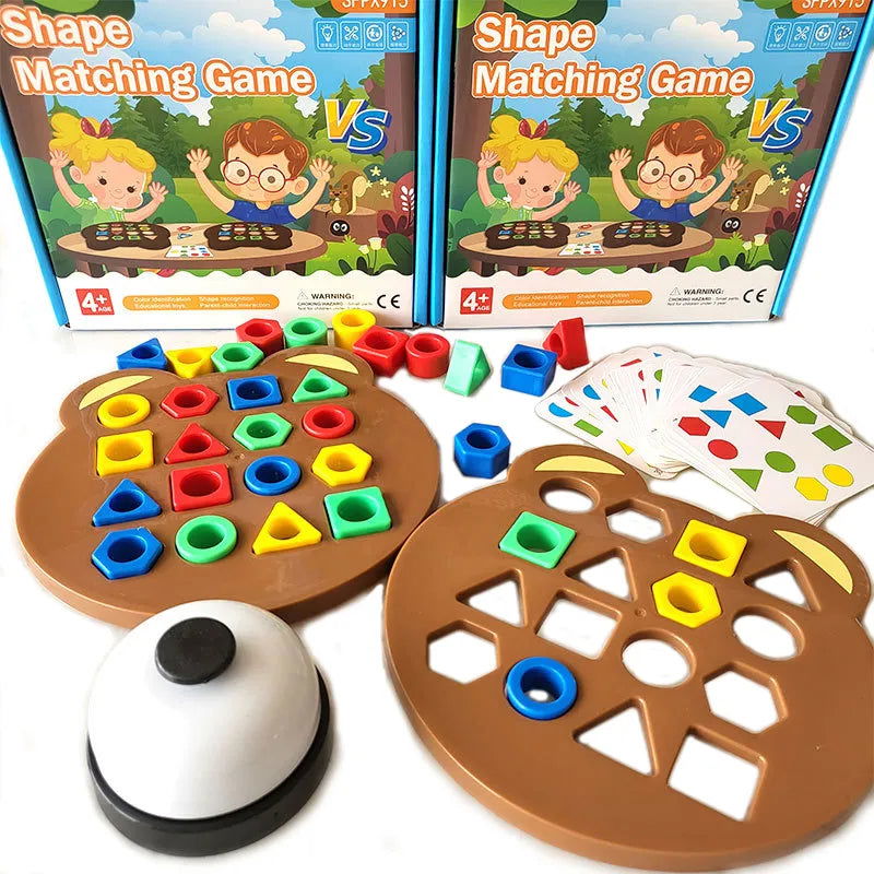 Children Matching Puzzle Toys Colors Geometric Shape Jigsaw Board Games Early Educational Interaction Toys For Kids Battle Games - Slobuy