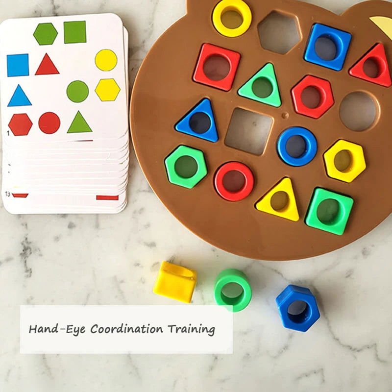 Children Matching Puzzle Toys Colors Geometric Shape Jigsaw Board Games Early Educational Interaction Toys For Kids Battle Games - Slobuy