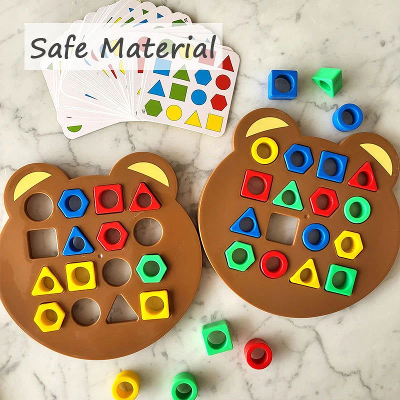 Children Matching Puzzle Toys Colors Geometric Shape Jigsaw Board Games Early Educational Interaction Toys For Kids Battle Games - Slobuy