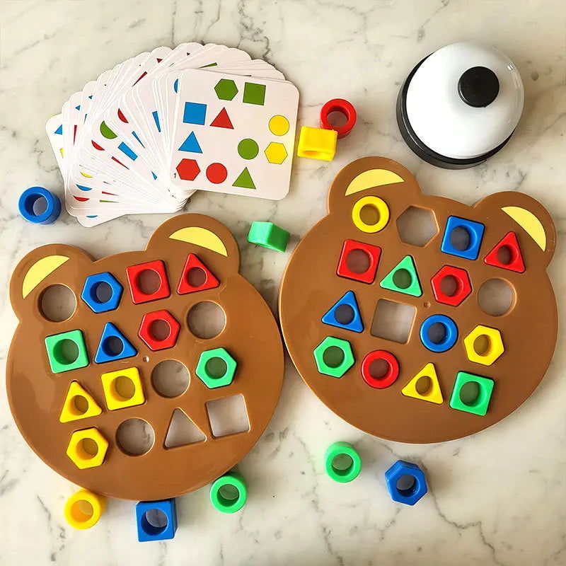Children Matching Puzzle Toys Colors Geometric Shape Jigsaw Board Games Early Educational Interaction Toys For Kids Battle Games - Slobuy