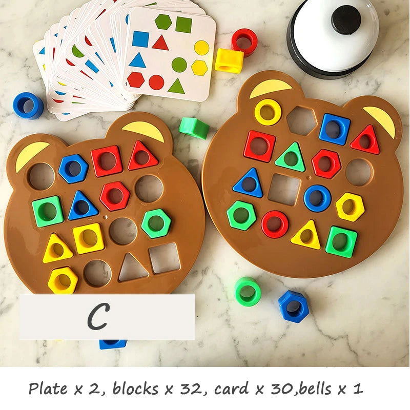 Children Matching Puzzle Toys Colors Geometric Shape Jigsaw Board Games Early Educational Interaction Toys For Kids Battle Games - Slobuy