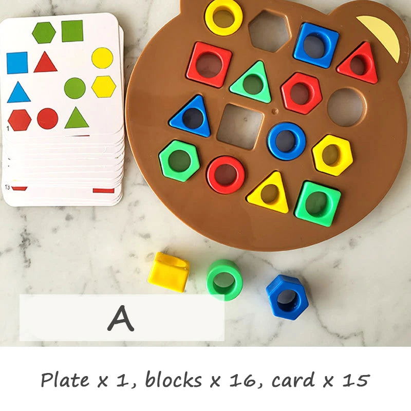 Children Matching Puzzle Toys Colors Geometric Shape Jigsaw Board Games Early Educational Interaction Toys For Kids Battle Games - Slobuy