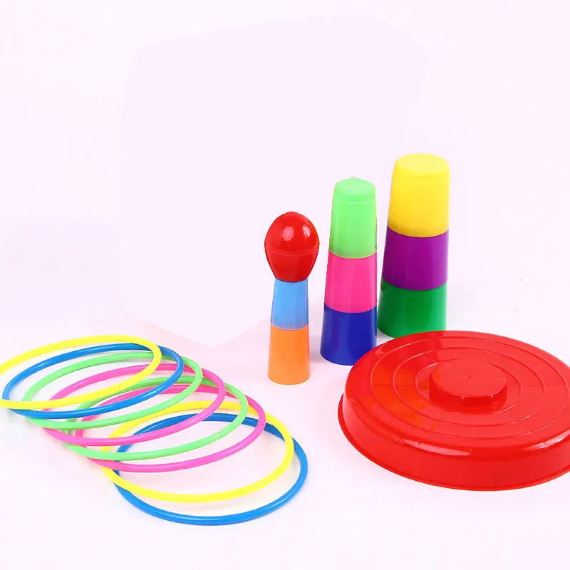 Children Outdoor Fun & Toy Sports Circle Ferrule Stacked Layers Game Parent-Child Interactive Ferrule Throwing Game Kids - Slobuy