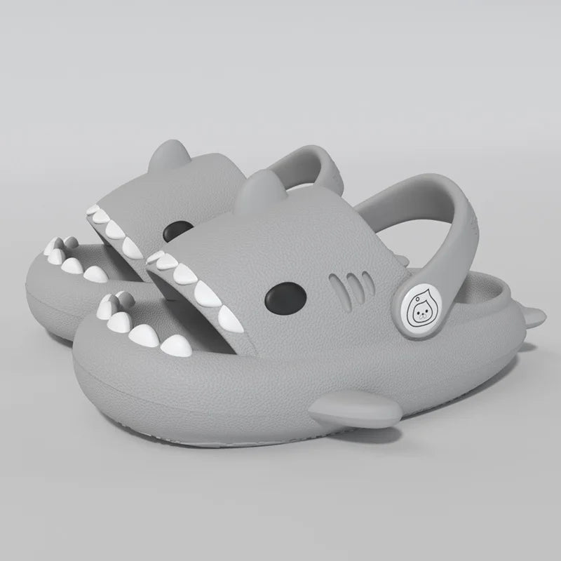 Children Sandals Kids Slippers Shoes Cartoon Shark Summer Boys Girls Baby Thick Soft Sole Non-slip - Slobuy