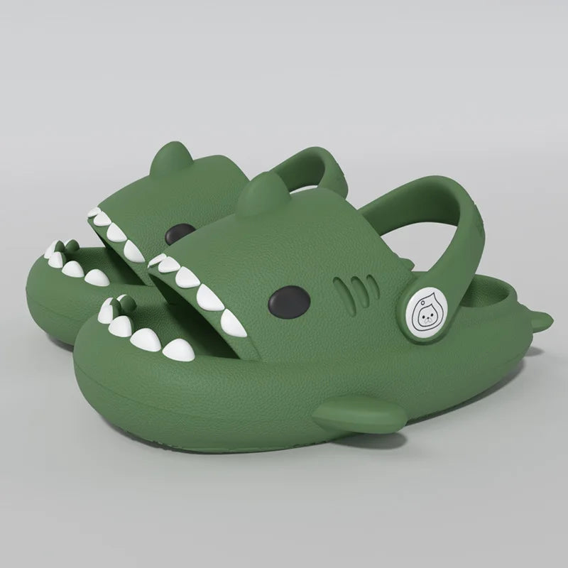 Children Sandals Kids Slippers Shoes Cartoon Shark Summer Boys Girls Baby Thick Soft Sole Non-slip - Slobuy