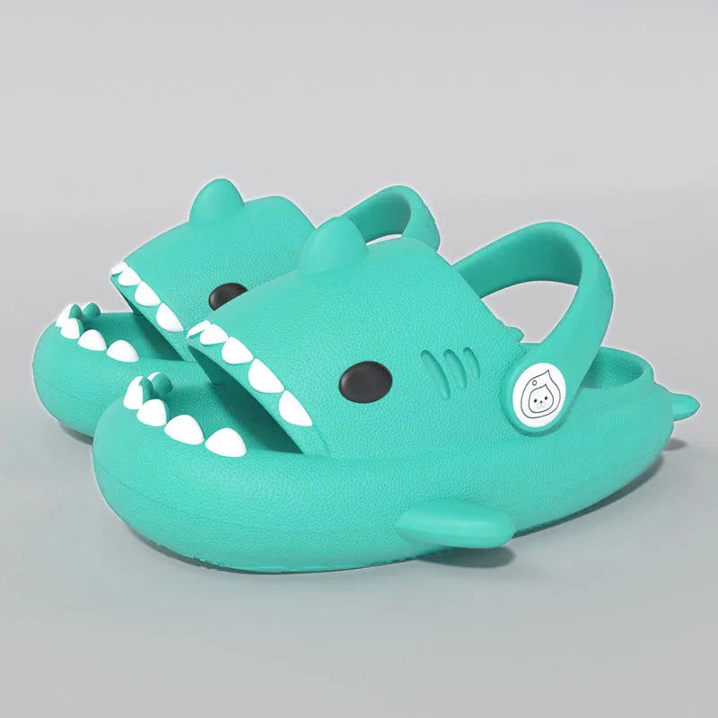 Children Sandals Kids Slippers Shoes Cartoon Shark Summer Boys Girls Baby Thick Soft Sole Non-slip - Slobuy