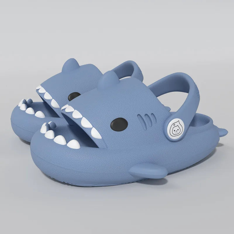 Children Sandals Kids Slippers Shoes Cartoon Shark Summer Boys Girls Baby Thick Soft Sole Non-slip - Slobuy