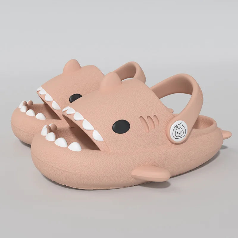Children Sandals Kids Slippers Shoes Cartoon Shark Summer Boys Girls Baby Thick Soft Sole Non-slip - Slobuy