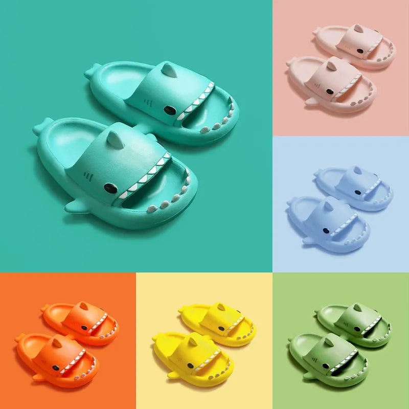 Children Slippers Cartoon Shark Sandals Summer Boys Girls Baby Kids Shoes Soft Sole Anti-Slip - Slobuy
