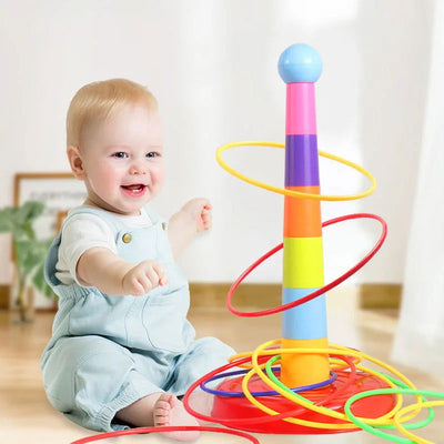 Children Throw Circle Game Ferrule Stacked Toys Fun Indoor Outdoor Parent-Child Interactive Circle Layers Early Education Gift - Slobuy