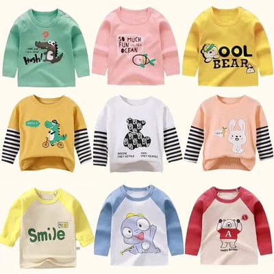 Children's Clothing Boys Girls T-Shirt kids clothes Cartoon Tops Long Sleeve Baby Clothing Autumn Winter Cotton Print Sweatshirt - Slobuy