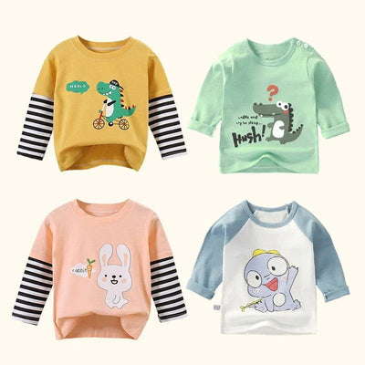 Children's Clothing Boys Girls T-Shirt kids clothes Cartoon Tops Long Sleeve Baby Clothing Autumn Winter Cotton Print Sweatshirt - Slobuy