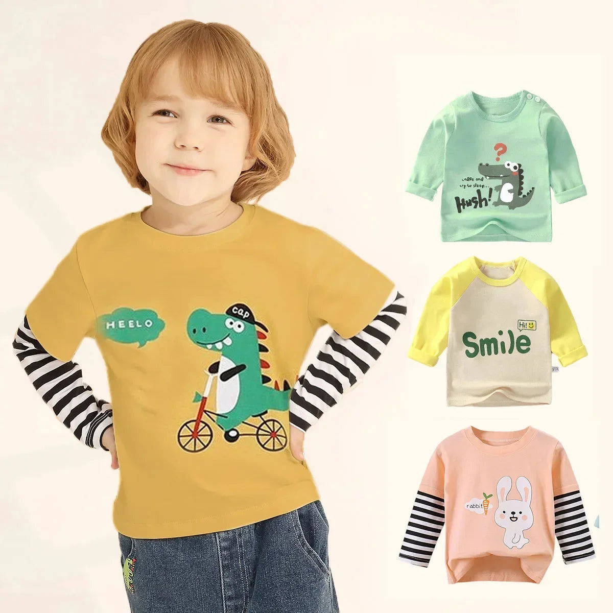 Children's Clothing Boys Girls T-Shirt kids clothes Cartoon Tops Long Sleeve Baby Clothing Autumn Winter Cotton Print Sweatshirt - Slobuy