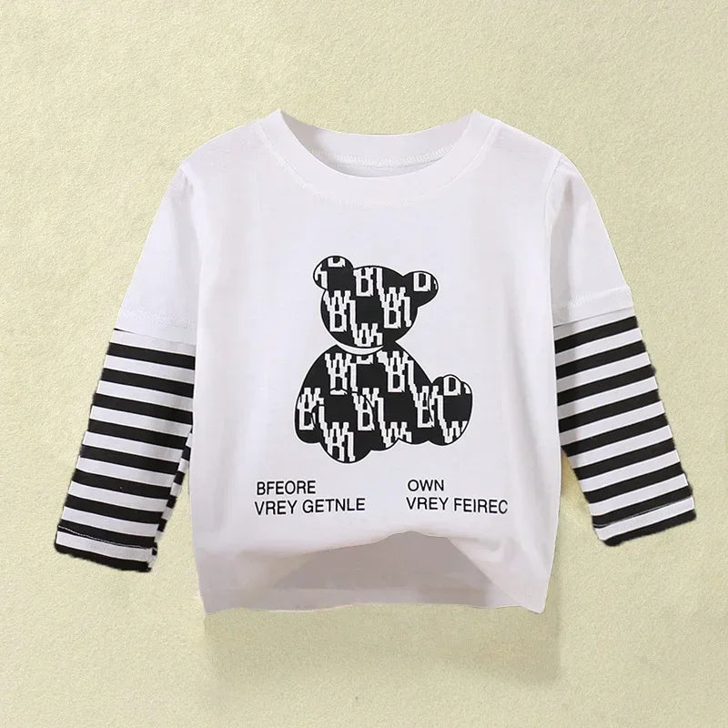 Children's Clothing Boys Girls T-Shirt kids clothes Cartoon Tops Long Sleeve Baby Clothing Autumn Winter Cotton Print Sweatshirt - Slobuy