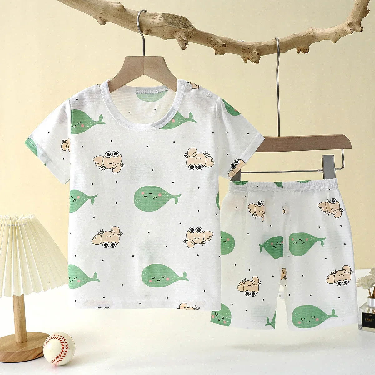 Children's Clothing Summer Short Sleeve Home Sleepwear Children Sets Kids Clothes Boy Girl T-shirt shorts Cotton Suit Baby - Slobuy