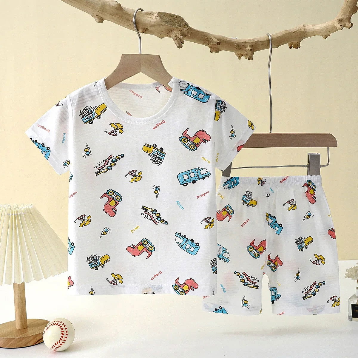 Children's Clothing Summer Short Sleeve Home Sleepwear Children Sets Kids Clothes Boy Girl T-shirt shorts Cotton Suit Baby - Slobuy