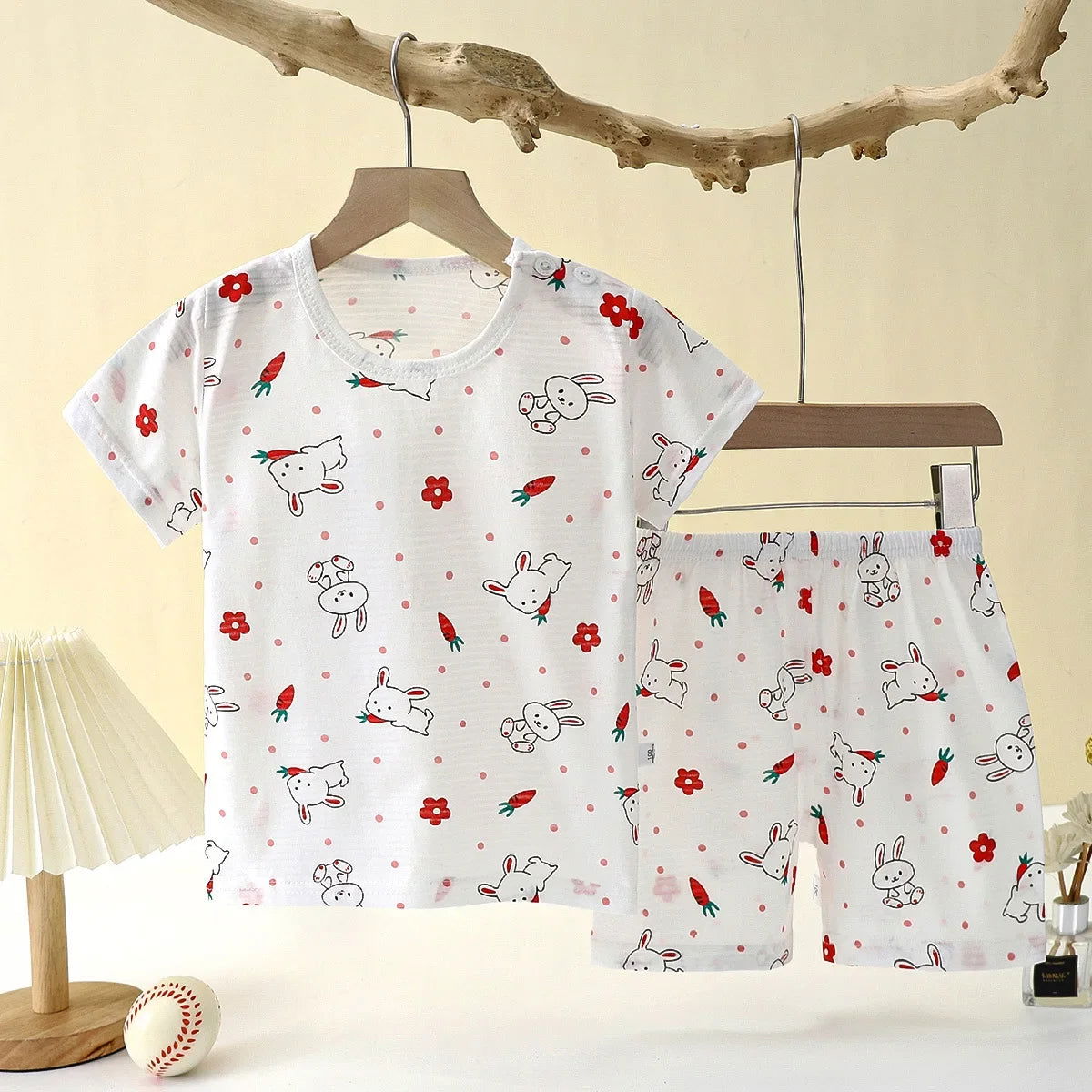 Children's Clothing Summer Short Sleeve Home Sleepwear Children Sets Kids Clothes Boy Girl T-shirt shorts Cotton Suit Baby - Slobuy