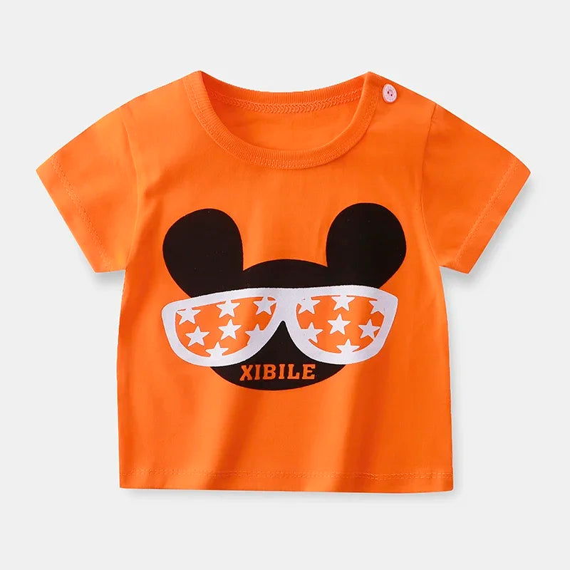 Children's Clothing T-Shirt  Kids Clothes Boys Girls Summer Cartoon Tops Short Sleeve Clothes 100% Cotton Baby Clothing - Slobuy