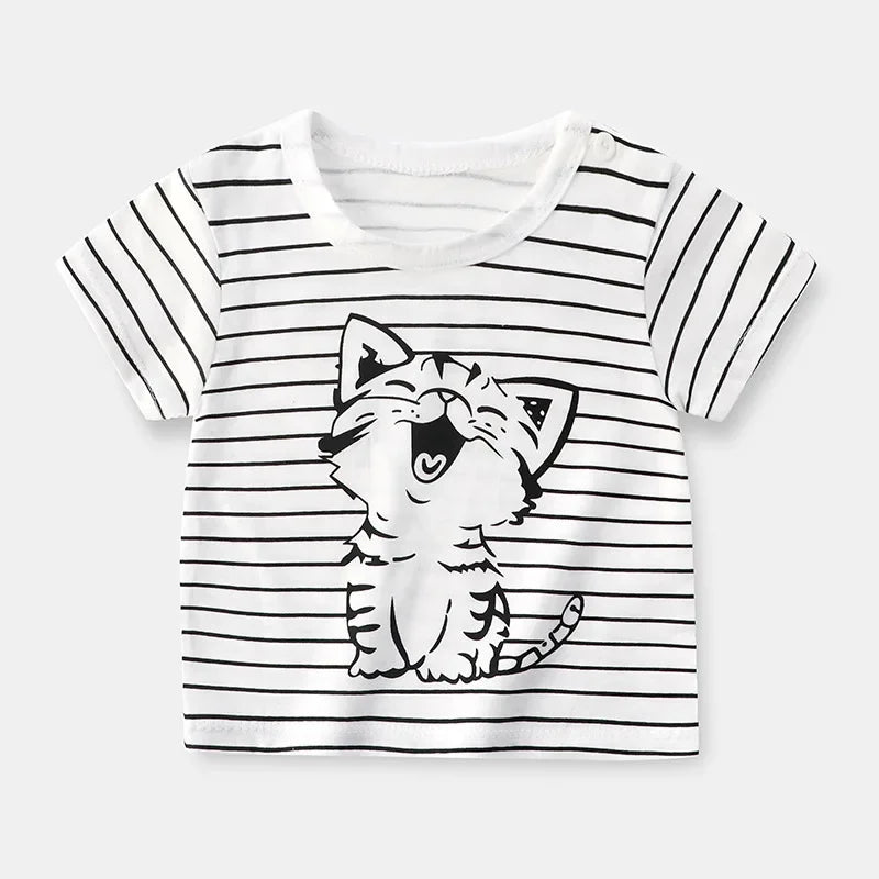 Children's Clothing T-Shirt  Kids Clothes Boys Girls Summer Cartoon Tops Short Sleeve Clothes 100% Cotton Baby Clothing - Slobuy